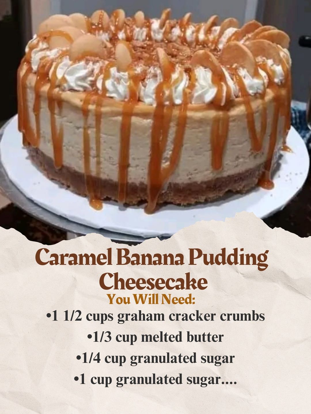 Caramel Banana Pudding Cheesecake