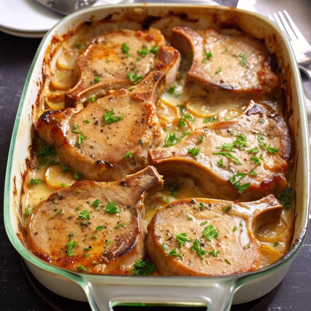 Easy and Delicious Pork Chops with Scalloped Potatoes Recipe