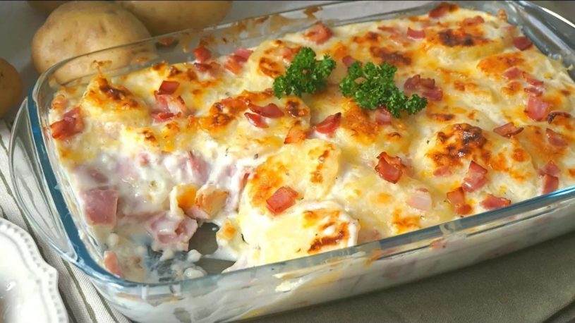 Creamy Potato Gratin in Bechamel Sauce